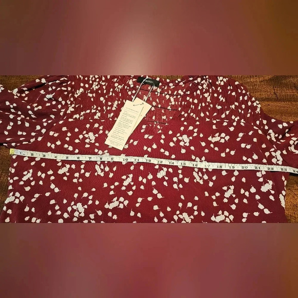 Dokotoo Women's Casual V Neck Alicia Smocked Long Sleeve Chiffon Blouse Size 2XL - Picture 11 of 16